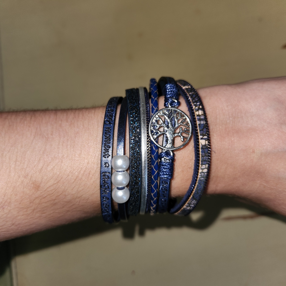 Blue Multi-Layer Tree of Life Bracelet